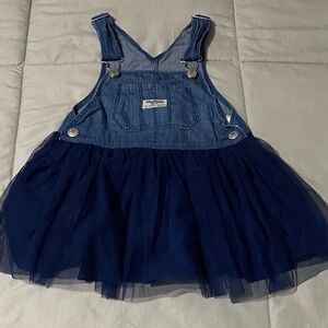 OshKosh B'gosh Denim Blue Tulle Skirt Overalls
